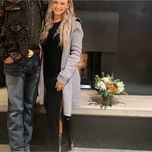 Black maxi two slit dress #287